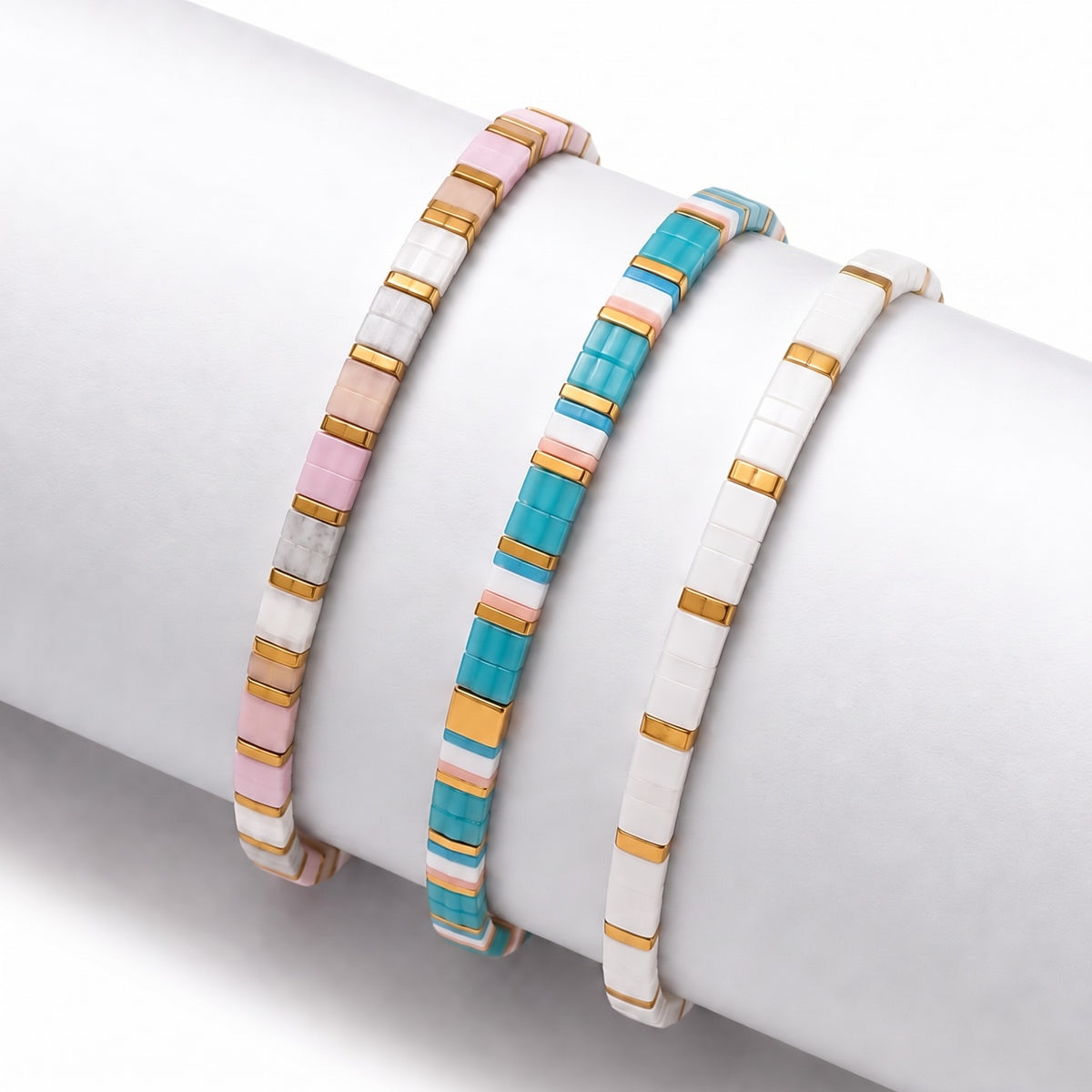Blush (Set of 3 Tile Bracelets)