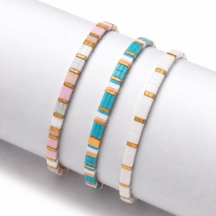Blush (Set of 3 Tile Bracelets)