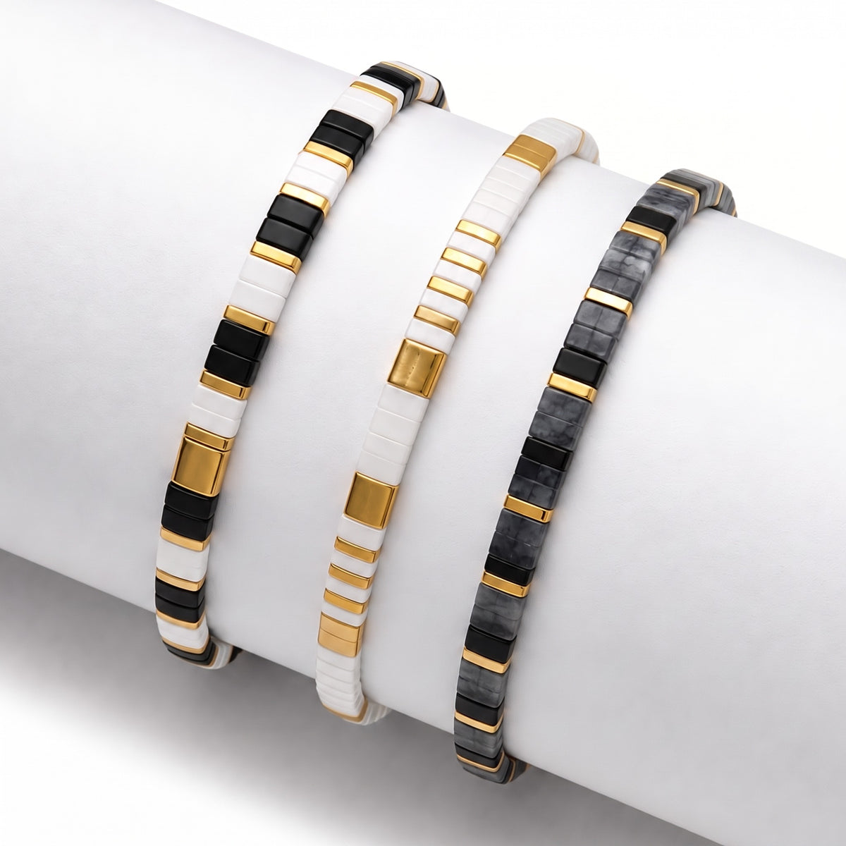Onyx (Set of 3 Tile Bracelets)