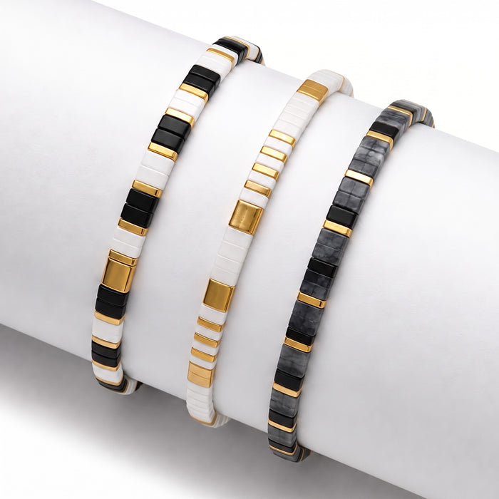 Onyx (Set of 3 Tile Bracelets)